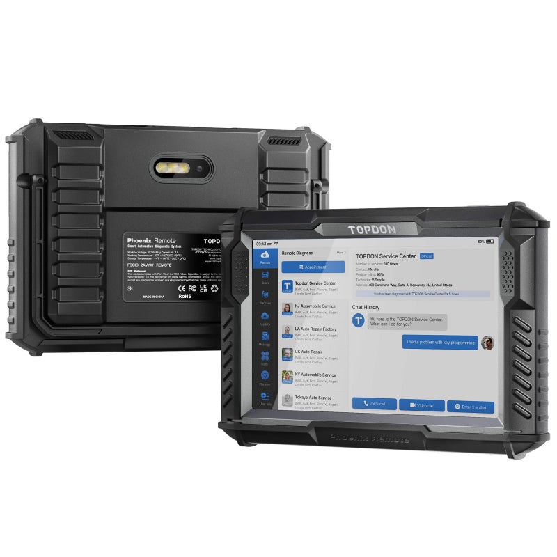 TOPDON Phoenix Remote 10.1 Inch OE-Level Diagnostic Tablet CAN FD DoIP J2534 41 Service Functions