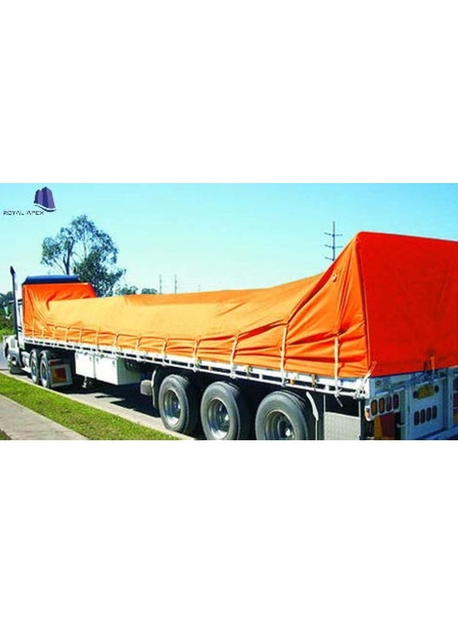 Royal Apex Waterproof Ground Cover Tent Shelter Dust-Proof Rain Cover Tarpaulin Sheet 18 X 18 Orange - Image 2