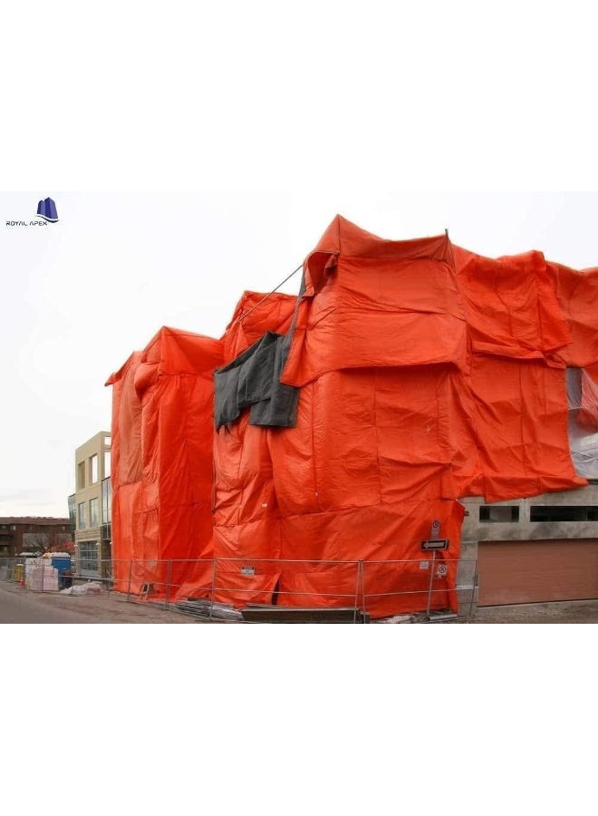 Royal Apex Waterproof Ground Cover Tent Shelter Dust-Proof Rain Cover Tarpaulin Sheet 18 X 18 Orange - Image 4