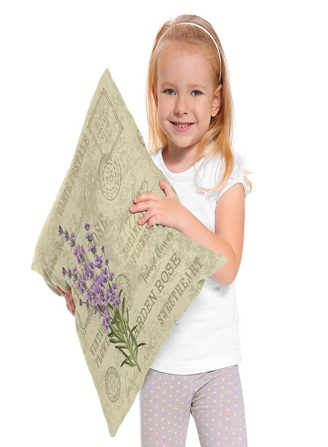 Moslion Lavender Pillow Cases Purple Flower Botanical Bouquet Floral Garden for Wedding Stamp Vintage Throw Pillowcases 18x18 Inch Cushion Cover Home Decor Cotton Linen Pillow for Sofa Bed - Image 2