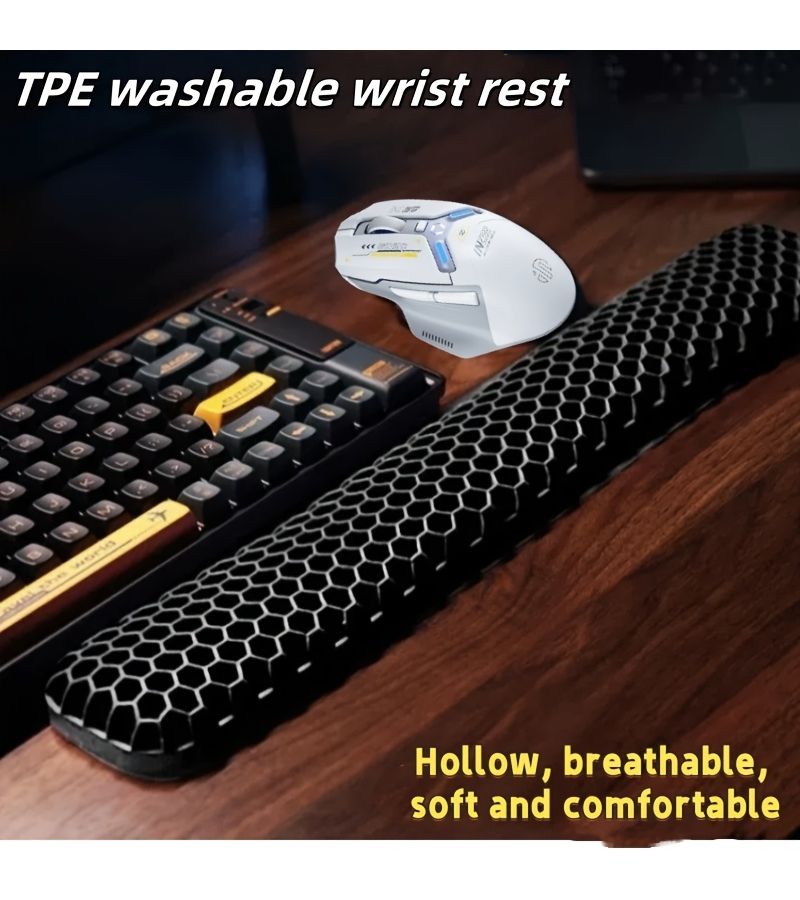 TPE G108 Keyboard Wrist Rest Purple Ultra Soft Ergonomic Mouse Hand Rest Pad For Office Gaming High Elastic Anti Slip Breathable Washable - Image 3