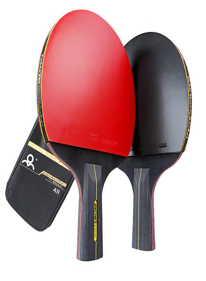 ZHENAN Professional Table Tennis Racket Set - 2 Premium 7-Ply Pure Wood Ping Pong Paddle with Storage Bag, No Balls Included - Table Tennis Set for Indoor/Outdoor Training - Image 1