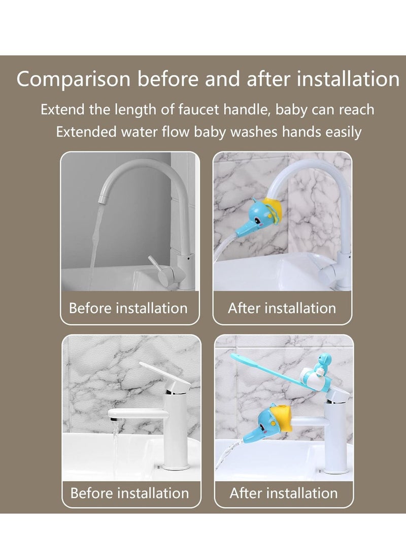 XiuWoo - Faucet Extender for Toddlers Elephants Handle Set ABS Material, Cartoon Kids Baby Easy to Use Animal Water Tap Extenders Toddler Boy Girlb 2 PCS - Image 1