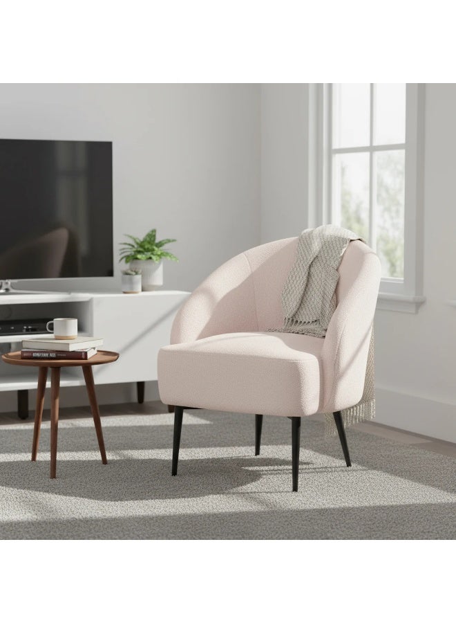 Baity Elegant seating chair in boucle fabric - beige - Image 1