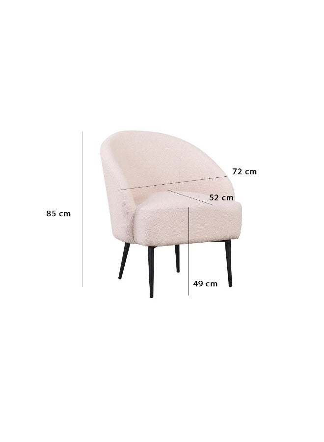 Baity Elegant seating chair in boucle fabric - beige - Image 3