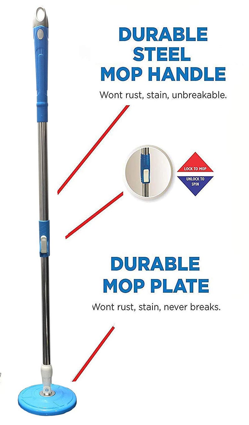 Whitecloud Transforming Homes® 360 Spin Mop Stick with 1 Microfiber Head (Color Blue) - Image 3