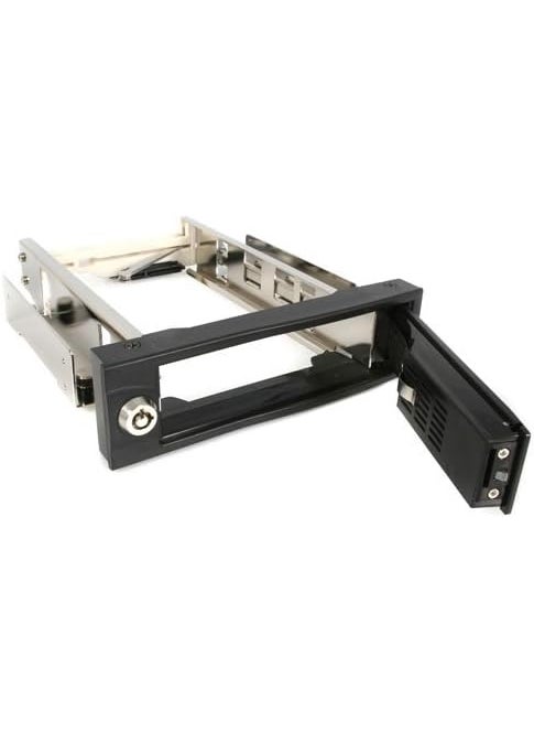 StarTech StarTechcom 525in Trayless Hot Swap Mobile Rack for 35in Hard Drive  Internal SATA Backplane Enclosure  Lockable drive bay  TAA HSB100SATBK  - Image 4