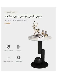 سي آند سي هوم طاولة القهوة الرخامية الفاخرة ذات التصميم الحديث الاسكندنافي باللون الأسود  - Image 4