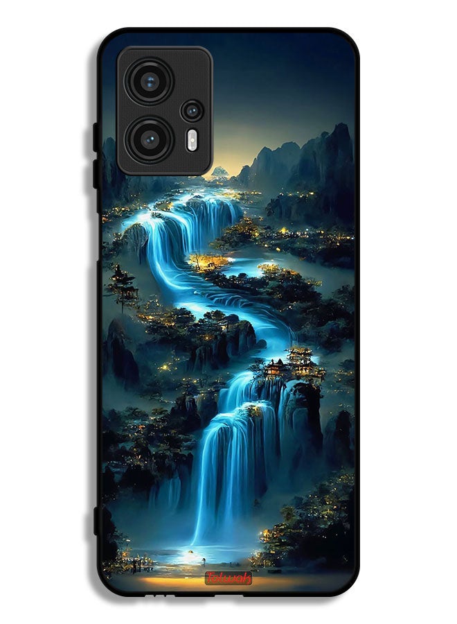 Tolwak Motorola Moto G13 Protective Case Cover Waterfall Art - Image 1