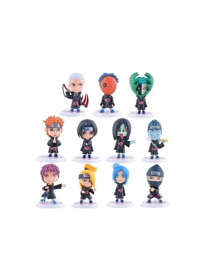 11- Piece Mini Naruto Series Collectible Action Figure Model Set With Bases 8cm - Image 1