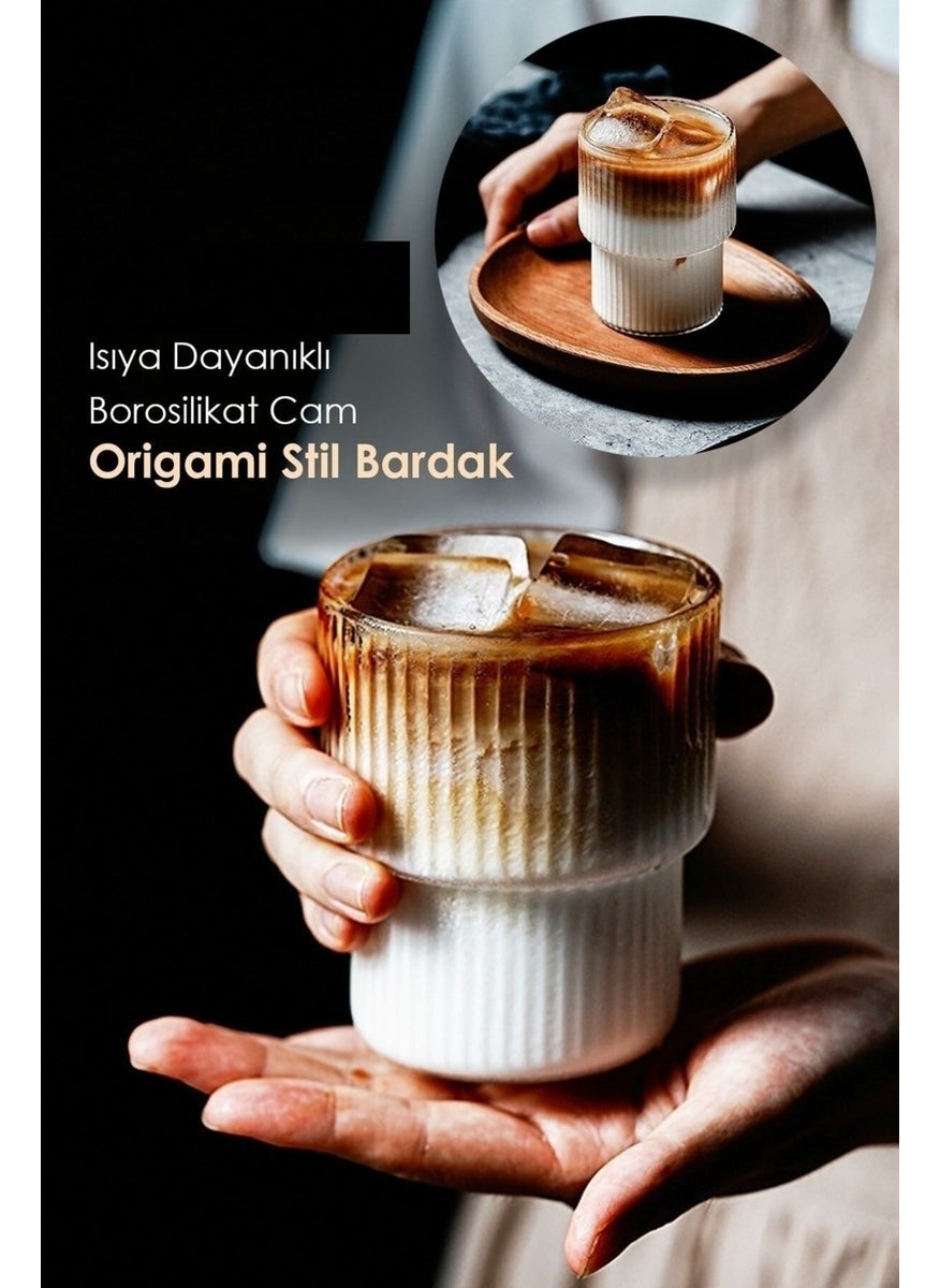 Knittingtr - 300 ml Heat Resistant Origami Style Cup | Coffee and Presentation Glass | Borosilicate Glass 300 ml - Image 1