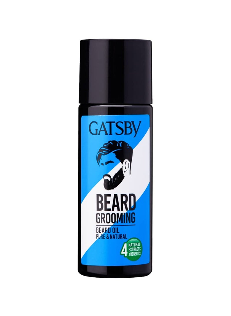 GATSBY Gatsby Beard Oil - Pure and Natural Non-Sticky and Quick Absorbing Pleasant Fragrance Helps Beard Growth Better Growth and Thicker Beard Multipurpose Oil for Beard and Hair Natural Extracts 50ml  - Image 1