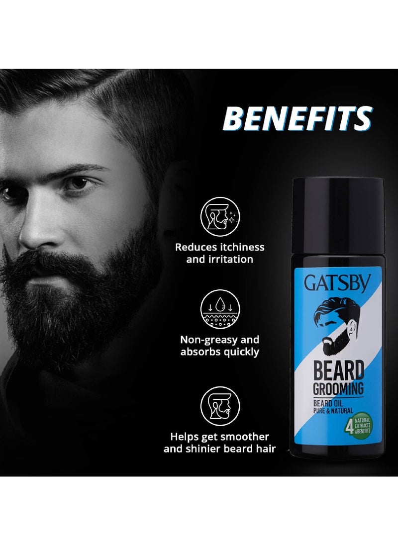 GATSBY Gatsby Beard Oil - Pure and Natural Non-Sticky and Quick Absorbing Pleasant Fragrance Helps Beard Growth Better Growth and Thicker Beard Multipurpose Oil for Beard and Hair Natural Extracts 50ml  - Image 3