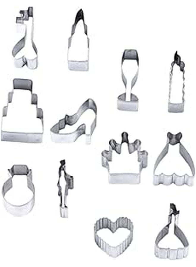 Stainless Steel Heart Cookie Cutters 12pcs Set for Wedding Valentine Baking - Image 1