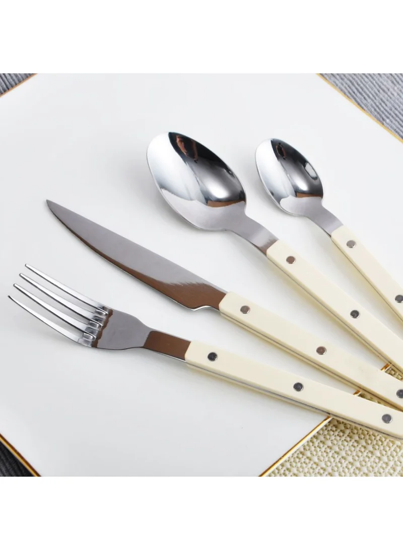 DANUBE HOME Zahra 24-Piece Cutlery Set – Premium Stainless Steel Flatware Set with Forks, Knives, Spoons for Dining and Kitchen, Elegant Durable Design, Ideal for Home, Parties & Restaurants -Serves 6