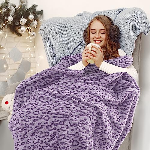 SEEGU Twin Size Blankets for Bed - Lightweight Purple Blanket Throw for Women, Soft Fuzzy Lavender Fleece Bedding for Home Bedroom Dorm Decor 60"x80" - Image 2