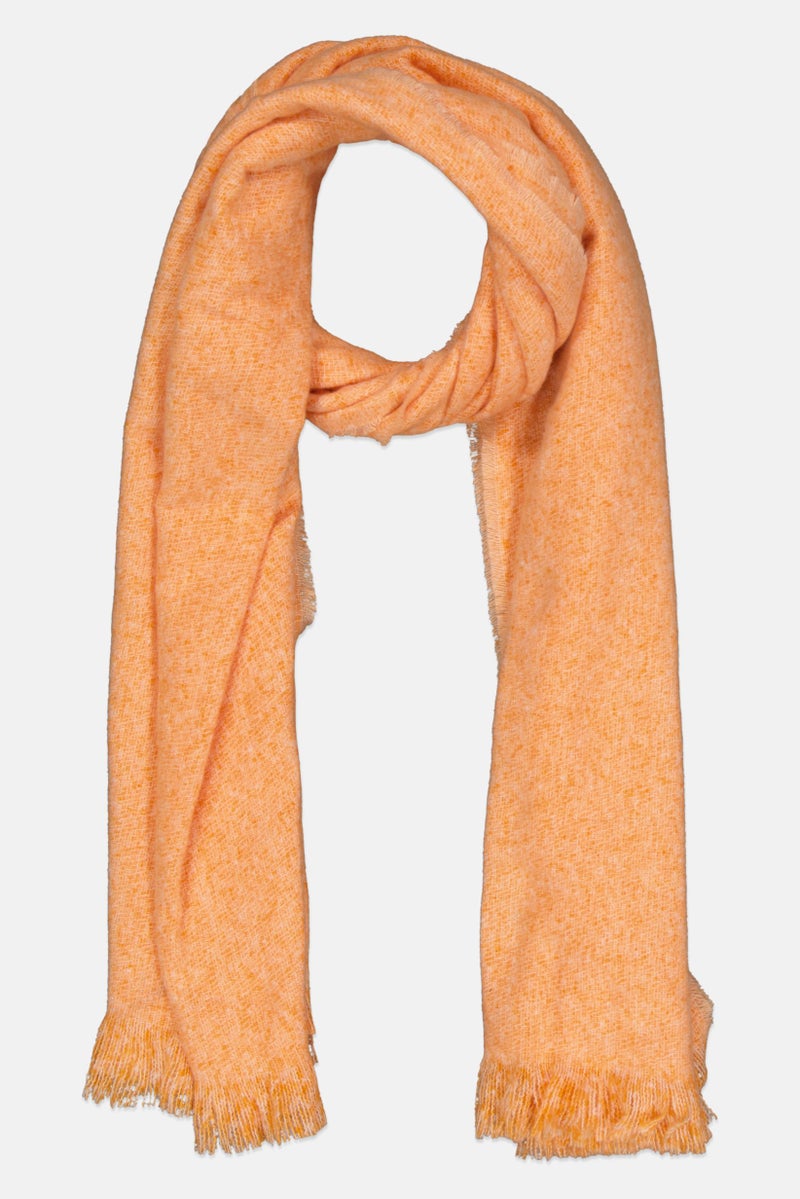 Reserved Women Chambray Knitted Scarf, Orange - Image 1