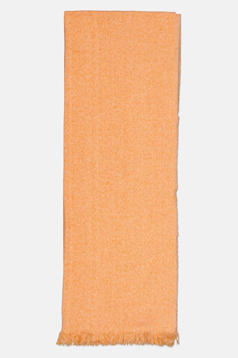 Reserved Women Chambray Knitted Scarf, Orange - Image 2