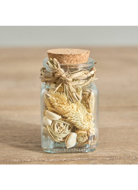 Miley Potpourri Glass Jar with Cork Lid 5.5 x 9.5 x 5.5 cm