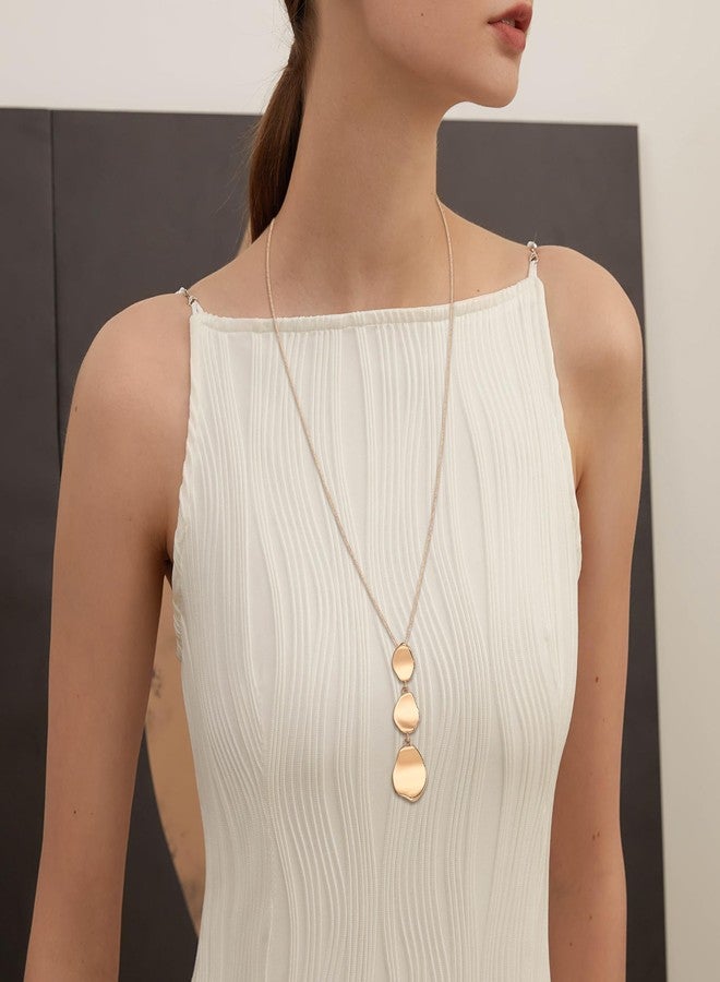 FANZE Long Necklace for Women gold plated base Sweater Layered Y Necklace Pendant Jewelry Trendy Gift - Image 4