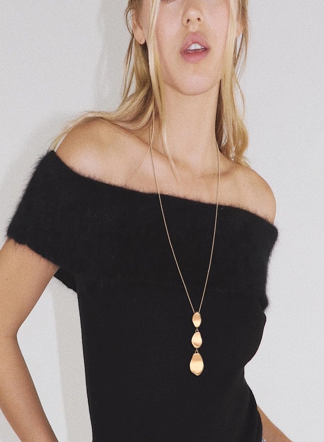 FANZE Long Necklace for Women gold plated base Sweater Layered Y Necklace Pendant Jewelry Trendy Gift - Image 2