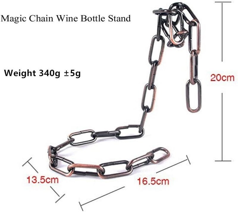 Fantasee Suspending Chain Wine Holder Stainless Steel Magic Wine Rack Wine Bottle Holder Novelty Gift for Kitchen Home Decoration Bronze - Image 2