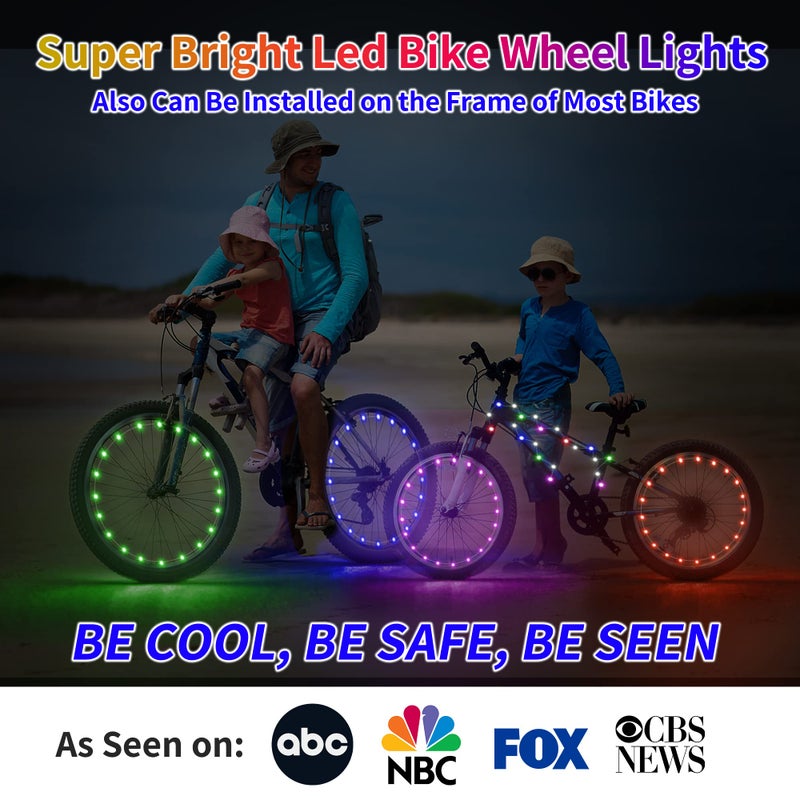 DAWAY A01 LED Bike Wheel Lights (2 Tires, Blue) - Bright Bicycle Spoke Lights, 2 Modes, Waterproof Safety Bike Tire Lights, Fun Night Riding Accessories, with Batteries for Kids & Adults - Image 4