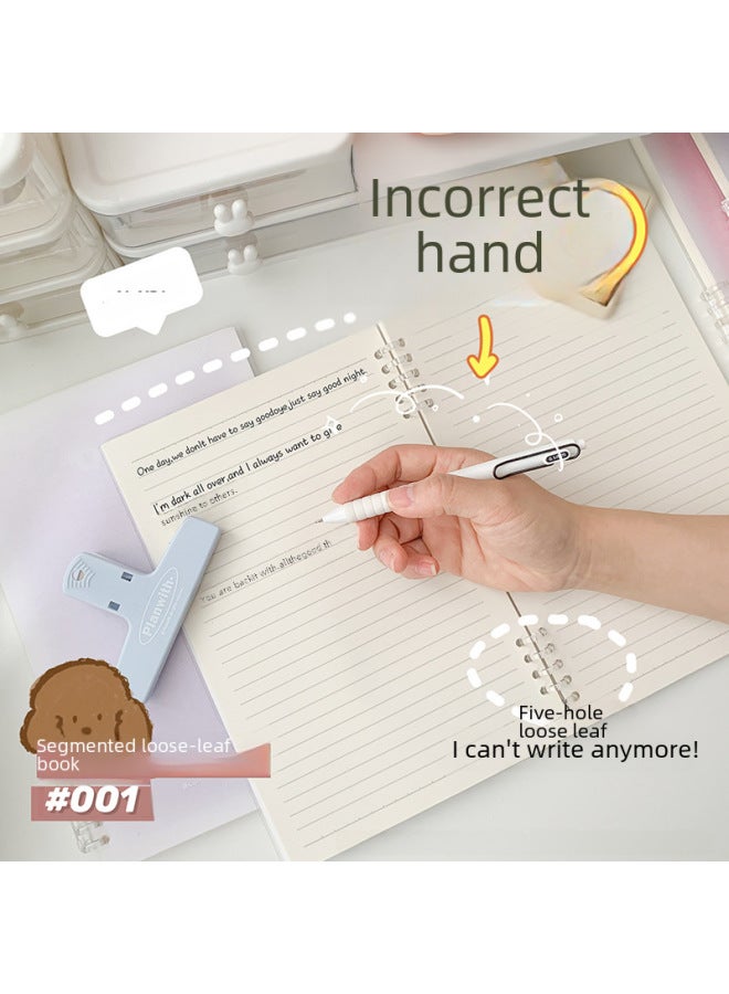 Autonomy A5 Loose-leaf Book Style Notebook Cute Simple Gradient Book Student B5 Classroom Notepad Blush Book - Image 4