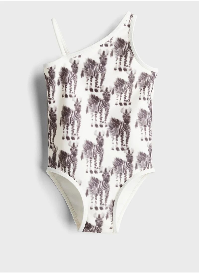 H&M Kids One Shoulder Printed Swimsuit