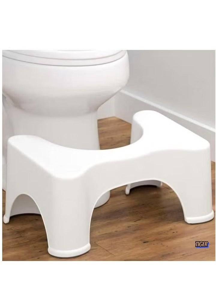 TIGER Squat Toilet Seat Leg Stool 8 Inch (White) for Western Toilet – Portable, Comfortable, Sturdy Foot Step for Potty – Made in India, Ideal for Improved Toilet Posture  - Image 1