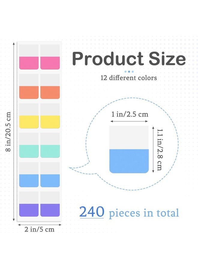 Imeepa 240PCS Sticky Index Tabs, Colored Strip Page Markers, Writable and Repositionable File Tabs Flags for Pages, Reading Notes, Classify Files, 12 Colors（1 inch） - Image 2