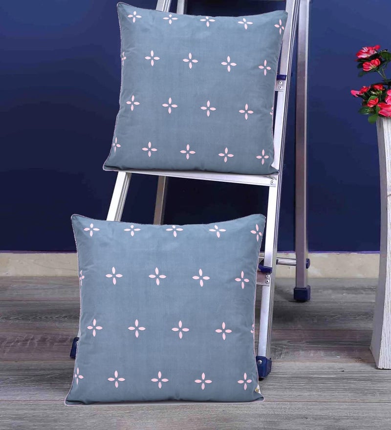 RRC Super Soft Brushed Microfiber Cotton Quilted Cushion Covers 24X24(Inches),Pack of 2, Hidden Zipper Closure Front is Quilted with Soft Microfiber - Image 2
