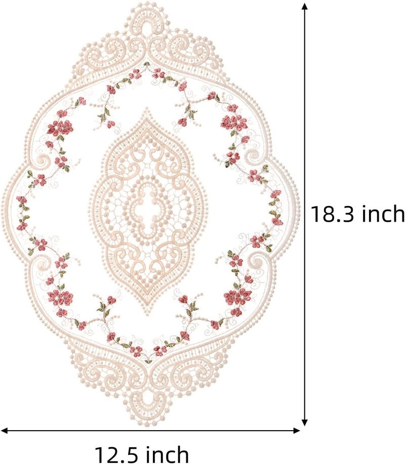 AVLA 6 Pack Lace Placemats, Retro French Style Cup Mat, Embroidered Dinning Table Place Mats, Fashionable Flower Vintage Crochet Lunchmat Doilies, Hollow Vase Mat for Home Kitchen Wedding Decoration - Image 2