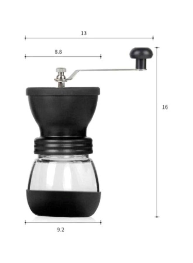 HALAMODO Portable Manual Coffee Bean Grinder Full Body Washable, Black, Transparent and Silver - Image 2