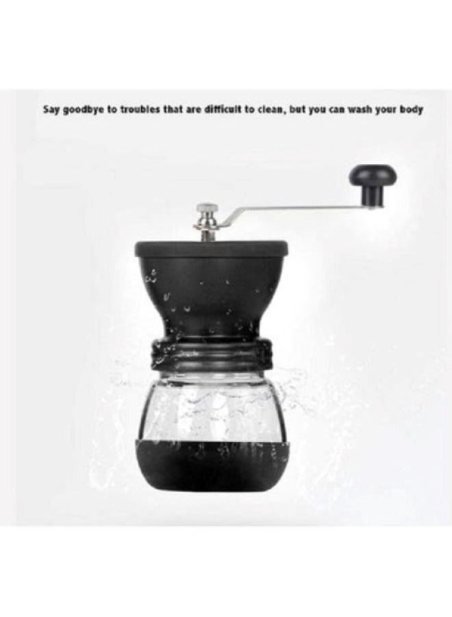 HALAMODO Portable Manual Coffee Bean Grinder Full Body Washable, Black, Transparent and Silver - Image 5