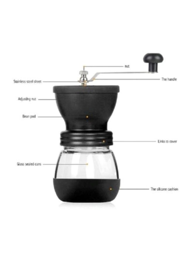 HALAMODO Portable Manual Coffee Bean Grinder Full Body Washable, Black, Transparent and Silver - Image 4