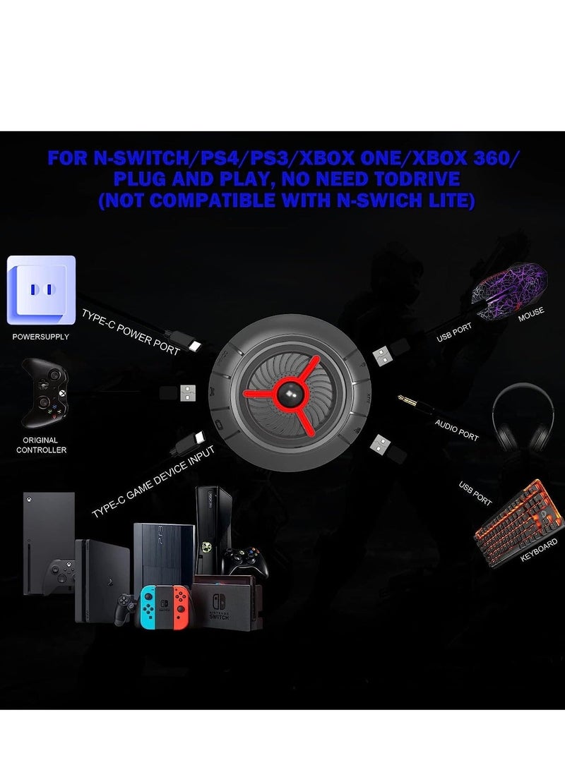Y&D Wired Keyboard and Mouse Adapter for Nintendo Switch/PS4/PS3/Xbox One/Xbox 360 Host Series & Switch Console, Converter with 3.5mm Headset Mic Port  - Image 4