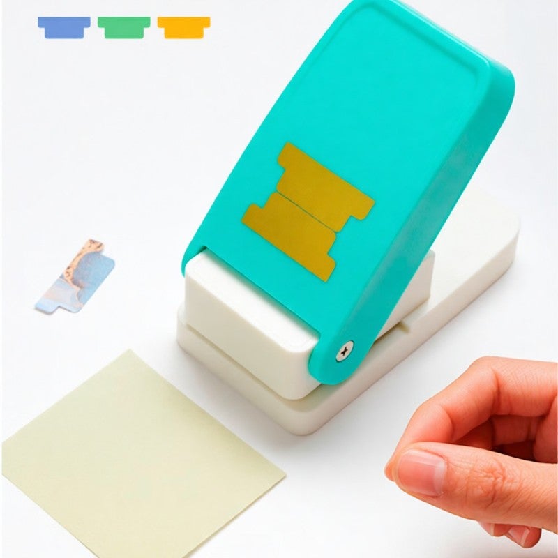 Label Puncher: White ABS + Zinc Alloy - 0.7mm Cutting Thickness Locking Mechanism Label Puncher Tool for Office, School, Home Craft & Organization Use - Image 5