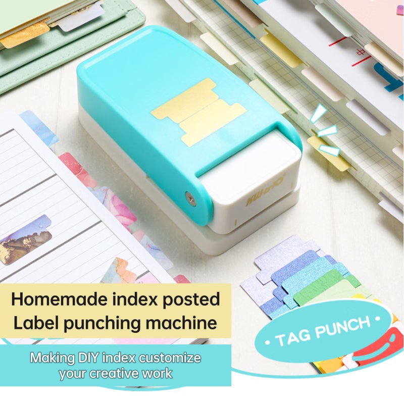 Label Puncher: White ABS + Zinc Alloy - 0.7mm Cutting Thickness Locking Mechanism Label Puncher Tool for Office, School, Home Craft & Organization Use - Image 3