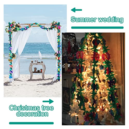 BUSOHA (3Pack) Tissue Flower Garland - 12 Feet Long Tropical Multicolored Paper Garland Flower Banner for Tropical Hawaiian Luau Wedding Party Decorations Supplies - Image 5