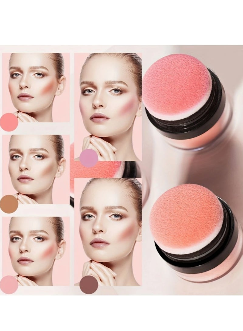 ILISYA Silky and Nourishing Nude Makeup Blusher Powder for Cheeks: Brightens Complexion, Sculpts Facial Contours. Mushroom Head Design Integrates Highlighter and Contour for a Natural and Three，dimensional Makeup Look（PEACH POLLEN） - Image 3