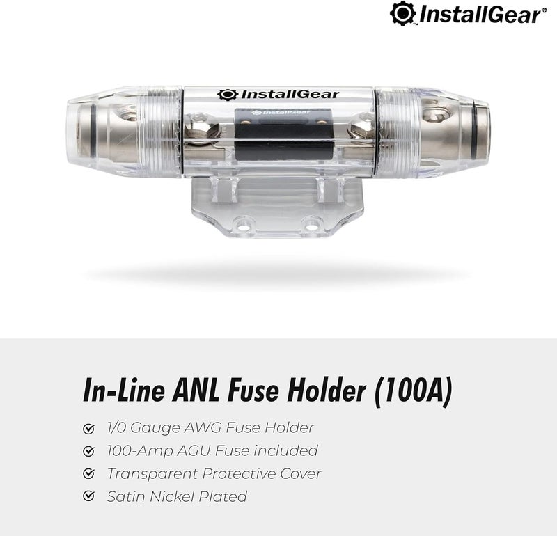 InstallGear 1/0 Gauge AWG In-Line ANL Fuse Holder (100A) - Image 5