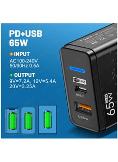 MMG 65W GaN Charger USB C Power Adapter Dual Type A & C Wall Charging Plug GaN Compatible with Steam Deck, iPhone, iPad, Oneplus, Huawei, Lenovo, HP, Asus, Ace, Xiaomi, Samsung  - Image 4
