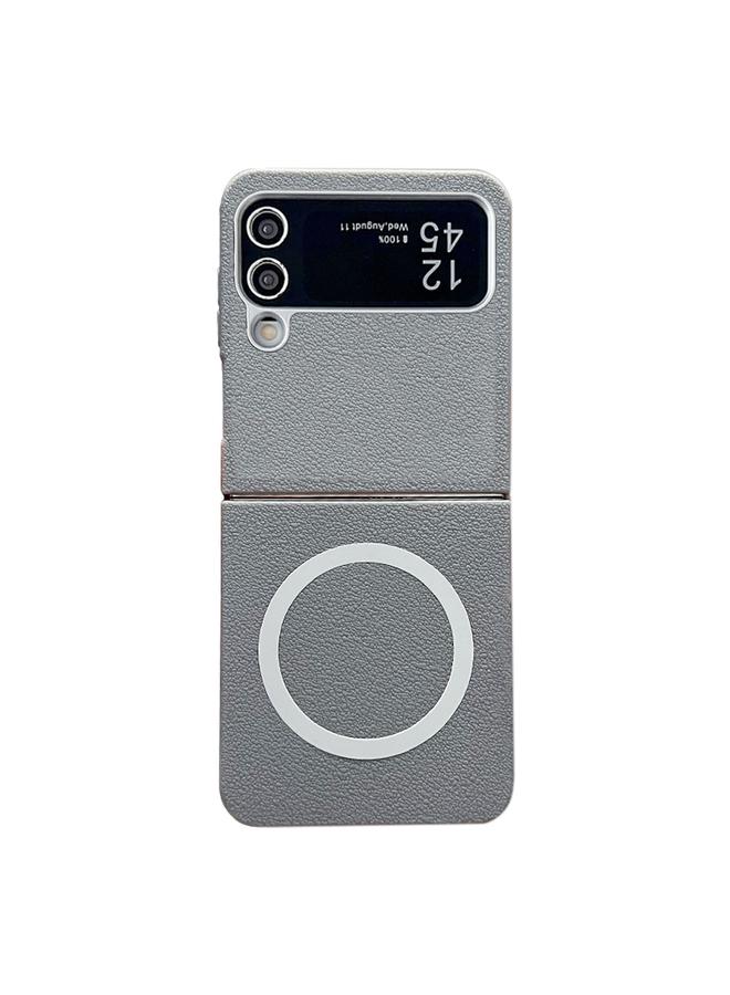 S-TOP Case For Samsung Galaxy Z Flip4 Leather Texture Design MagSafe Full Coverage Phone Case - Image 1