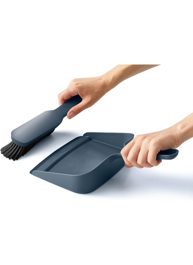 Joseph Joseph CleanStore Wallmounted Indoor Dustpan  Brush Set with Dustshield Compact Storage, Sweeping Floor Brush with Rubber Pan Edge and Soft Bristles  - Image 3