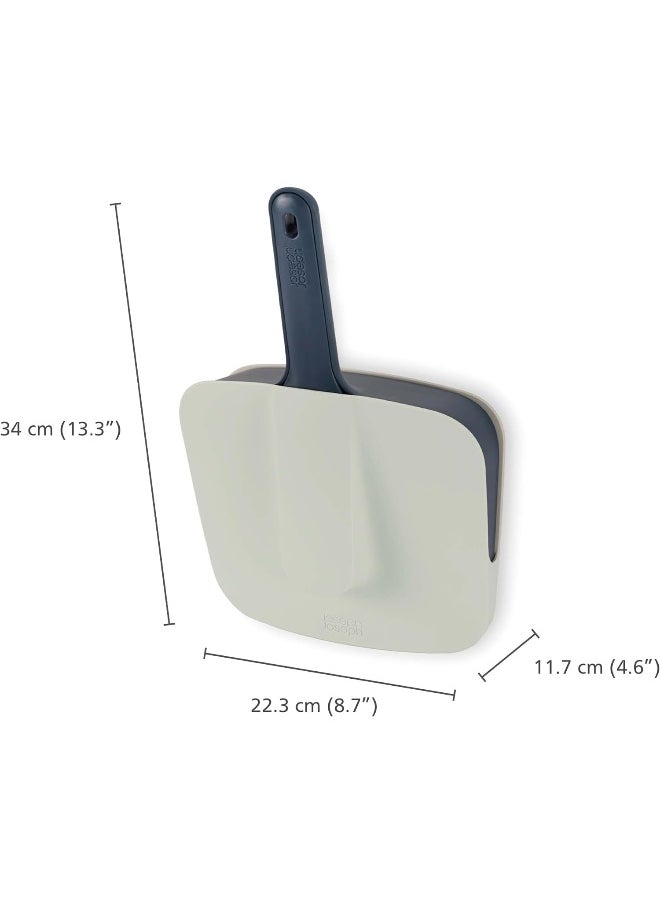 Joseph Joseph CleanStore Wallmounted Indoor Dustpan  Brush Set with Dustshield Compact Storage, Sweeping Floor Brush with Rubber Pan Edge and Soft Bristles  - Image 4