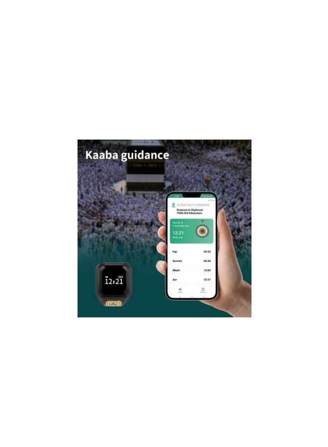 BSTWSH 22 mm  Zikr Ring Smart Ring with Vibration Reminder Tasbih Counter and Bluetooth Connection for Exclusive IQIBLA App and 5 Time Daily Prayer Reminders  - Image 2