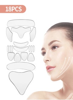 Wrinkle Patches, Face Lift Patches, Chest Wrinkle Patches, 18 Reusable Silicone Chest Wrinkle Patches, Silicone Neck Wrinkle Patches Forehead Patches Set