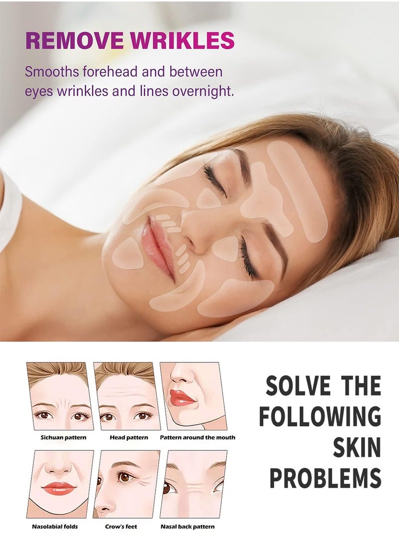 Beirui - Wrinkle Patches, Face Lift Patches, Chest Wrinkle Patches, 18 Reusable Silicone Chest Wrinkle Patches, Silicone Neck Wrinkle Patches Forehead Patches Set - Image 1