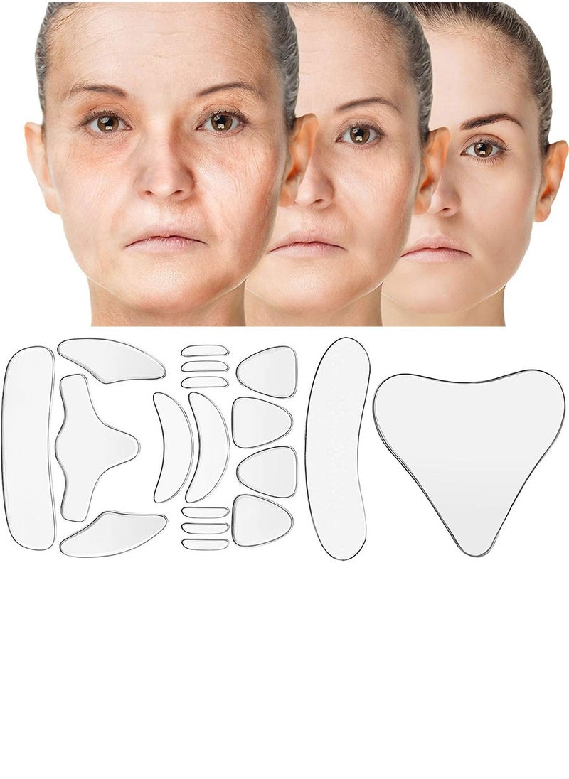 Beirui - Wrinkle Patches, Face Lift Patches, Chest Wrinkle Patches, 18 Reusable Silicone Chest Wrinkle Patches, Silicone Neck Wrinkle Patches Forehead Patches Set - Image 1